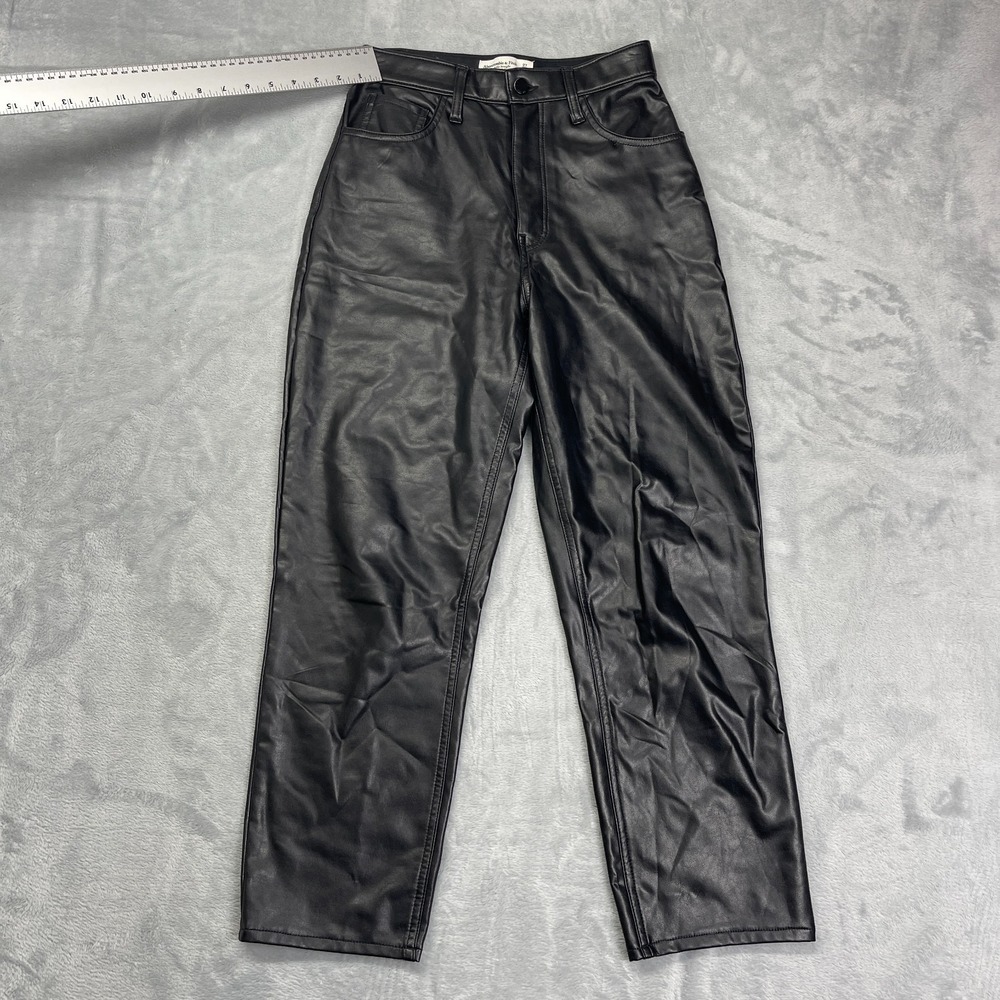 Abercrombie & Fitch Ankle Pants Womens 27/4 Black Ultra High Rise Straight Leg